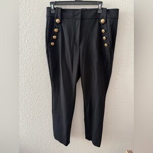 White House Black Market Black Ankle Pants with Gold Buttons